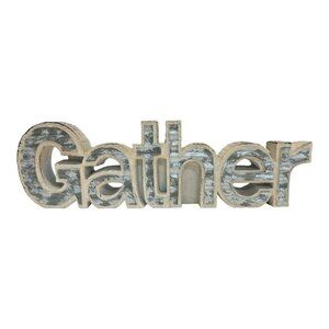 Gather Home Decor Piece~Vintage Wood & Galvanized Look~Farmhouse Kitchen
